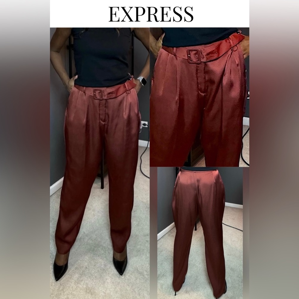 EXPRESS | Ankle High Rise Pant | Copper Red | 12R